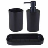 Kit Banheiro Lavabo Plast. Preto Rayco