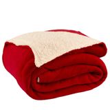 Cobertor Queen Canada Mantinha/sherpa 3 Peças - Vermelho