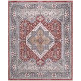 Tapete Para Sala Coliseo 05 Cinza E Vermelho 2,50x3,10m