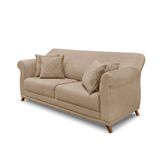 Sofá 2 Lugares Pé De Madeira Julieta 160 Cm Suede S04 - D&#39;rossi Cor Azul Marinho