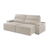 Sofá 3 Lugares Retrátil E Reclinável Martins M-180 Veludo Creme