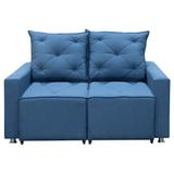 Sofá Retrátil 2 Lugares Bariloche 1.60cm Star Confort Azul Linho