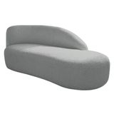 Divã Recamier Luna 140cm Lado Direito Bouclé - Doce Sonho Móveis Cor Cinza