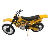 Moto De Motocross De Brinquedo Com Apoio - Amarelo