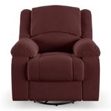 Poltrona Do Papai Reclinável Sala De Cinema Barcelona Glider Manual Giratória Veludo Vinho