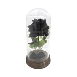 Rosa Negra Encantada - Cúpula Acrílico | Base Ouro | 19cm