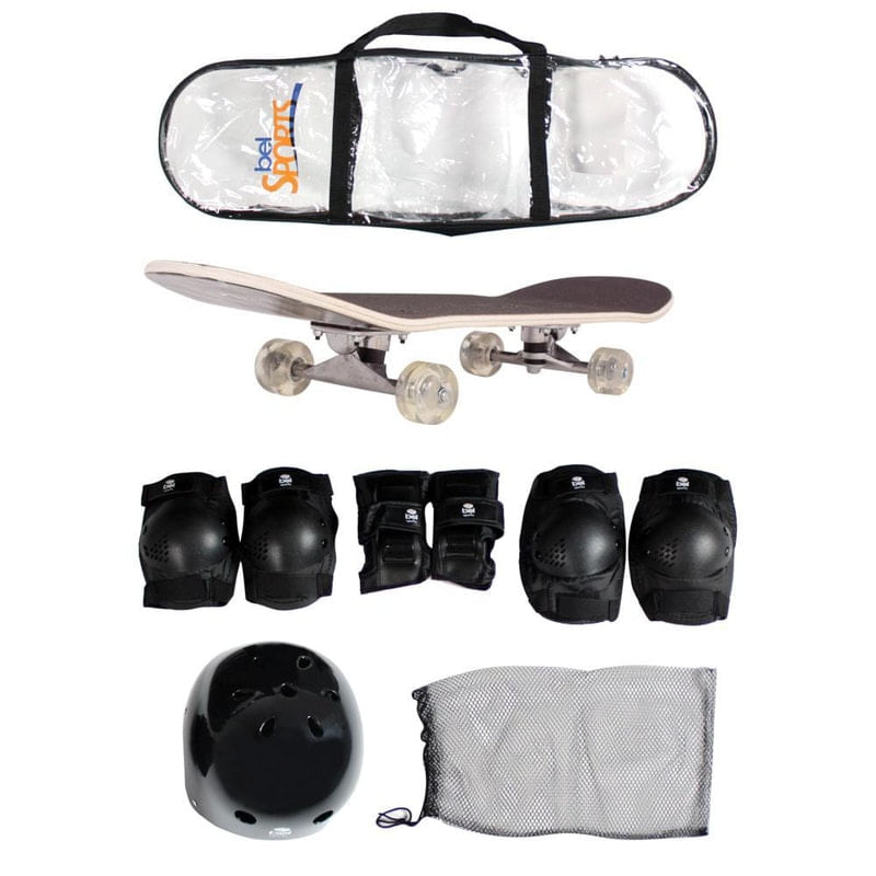 Skateboard Semi-pro + Kit Proteção Com Abs