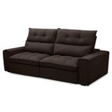 Sofá Retrátil Reclinável 3 Lugares 230cm Damy F05 Veludo Marrom Escuro