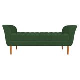 Calçadeira Recamier Casal 1,50m Londres Veludo Verde - Pallazio
