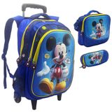 Kit Mochila Infantil Rodinhas Escolar 3d - Mickey