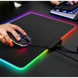 Mouse Pad Gamer Speed Borda Led Usb 7 Cores Rgb Impermeável 250mmx350mm - 1 Unidade