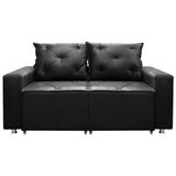 Sofá Retrátil E Reclinável 2 Lugares Bariloche 1.50cm Veludo Preto