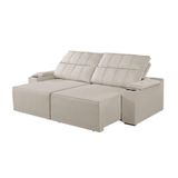 Sofá 3 Lugares Retrátil E Reclinável M-182 Martins Creme