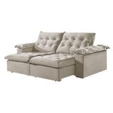 Sofá 3 Lugares Retrátil E Reclinável Martins M-147 Veludo Creme