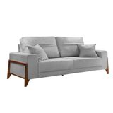 Sofá 3 Lugares Living M-130 Veludo Martins Cinza