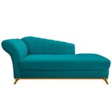Diva Recamier Vanessa 160cm Lado Direito Suede Cor Azul Turquesa