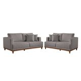 Conjunto Sofás 2 E 3 Lugares Fixo Linho M-175 Martins Cinza