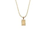 Cordão 50cm Masculino Feminino Pingente Letra N Banhado Ouro
