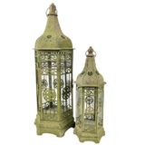 Lanterna Marroquina Verde Rustica Decoração 65x21x25cm 2pc