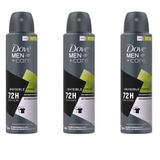 Kit 3 Desodorante Dove Men + Care Invisible Fresh Aerosol Antitranspirante 72h Com 150ml