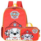 Mochila Patrulha Canina De Alças + Lancheira Infantil Veludo