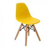 Cadeira Infantil Base Madeira sem Braço Eiffel Rivatti Móveis Amarelo