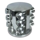 Porta Condimento Giratório Vidro Tampa Inox Pote Organizador