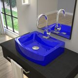 Kit Cuba RT41 com Válvula Click 1 Polegada e meia e Sifão Cromado e Flexível Compace Azul Escuro