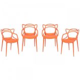Kit 4 Cadeiras Allegra Solna Or Design Laranja