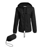 Casaco De Chuva Aavoogue Plus Size Impermeável Corta-vento Preto 3xl