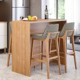 Bancada Ilha Gourmet 125 Cm Mdf Pintura Uv Freijó