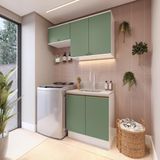 Lavanderia Modulada Kappesberg Celeste 3 Peças Branco/verde 140cm
