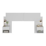 Cabeceira Casal Queen Com 2 Mesas De Cabeceira 232cm Multimóveis Mp4325 Branco