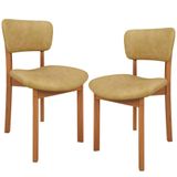 Kit 02 Cadeiras Para Sala De Jantar Cozinha Living Estofada Dara L02 Couríssimo Fendi Lyam Decor