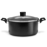Caçarola Cerâmica Ebony Pro Flon 3,4l 24cm Preta Brinox
