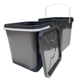Balde Quadrado 16l Para Açougues Com Tampa Lacre 02 Pçs