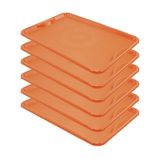 Conjunto 6 Bandejas Plásticas Self-service Refeição 48 X 32,5 X 2 Br-100 Laranja - Della Plast