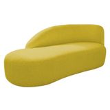 Divã Recamier Curvo Luna 185cm Lado Esquerdo Suede Amarelo