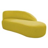 Divã Recamier Curvo Luna 185cm Lado Direito Suede Cor Amarelo