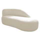 Divã Recamier Curvo Luna 185cm Lado Direito Linho Cor Bege