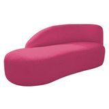 Divã Recamier Curvo Luna 160cm Lado Esquerdo Suede Cor Pink