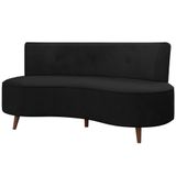 Sofá Chaise Living 2 Lugares 135cm Sala De Estar Istambul K01 Veludo Preto - Lyam Decor