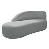 Divã Recamier Curvo Luna 140cm Lado Esquerdo Bouclé - Amarena Móveis Cor Cinza