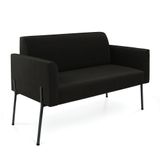 Sofá Namoradeira 2 Lugares Pé De Ferro Preto Marisa Suede D03 - D&#39;rossi Cor Preto