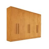 Guarda-roupa Oslo 2,10m 6 Portas 4 Gavetas 100% Mdf Peroba