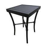 Mesinha Ripada Quadrada 0.35x0.35m Alumínio Preto