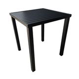 Mesa Tampo Ripado Quadrada 0.75x0.75m Alumínio Preto