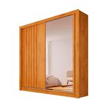 Guarda-roupa Lugano 1,80m 1 Porta Ripada E 1 Porta De Espelho 100% Mdf
