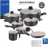 Jogo Panela Antiaderente Ceramica Tampa Vidro 7 Peças Rio