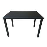 Mesa Tampo Ripado Retangular 1.50x0.80m Alumínio Preto